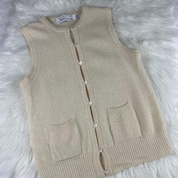 🔥VTG Robert Scott Lambswool Angora Y2K Classic Preppy Academia Grandmacore Vest - Picture 9 of 12